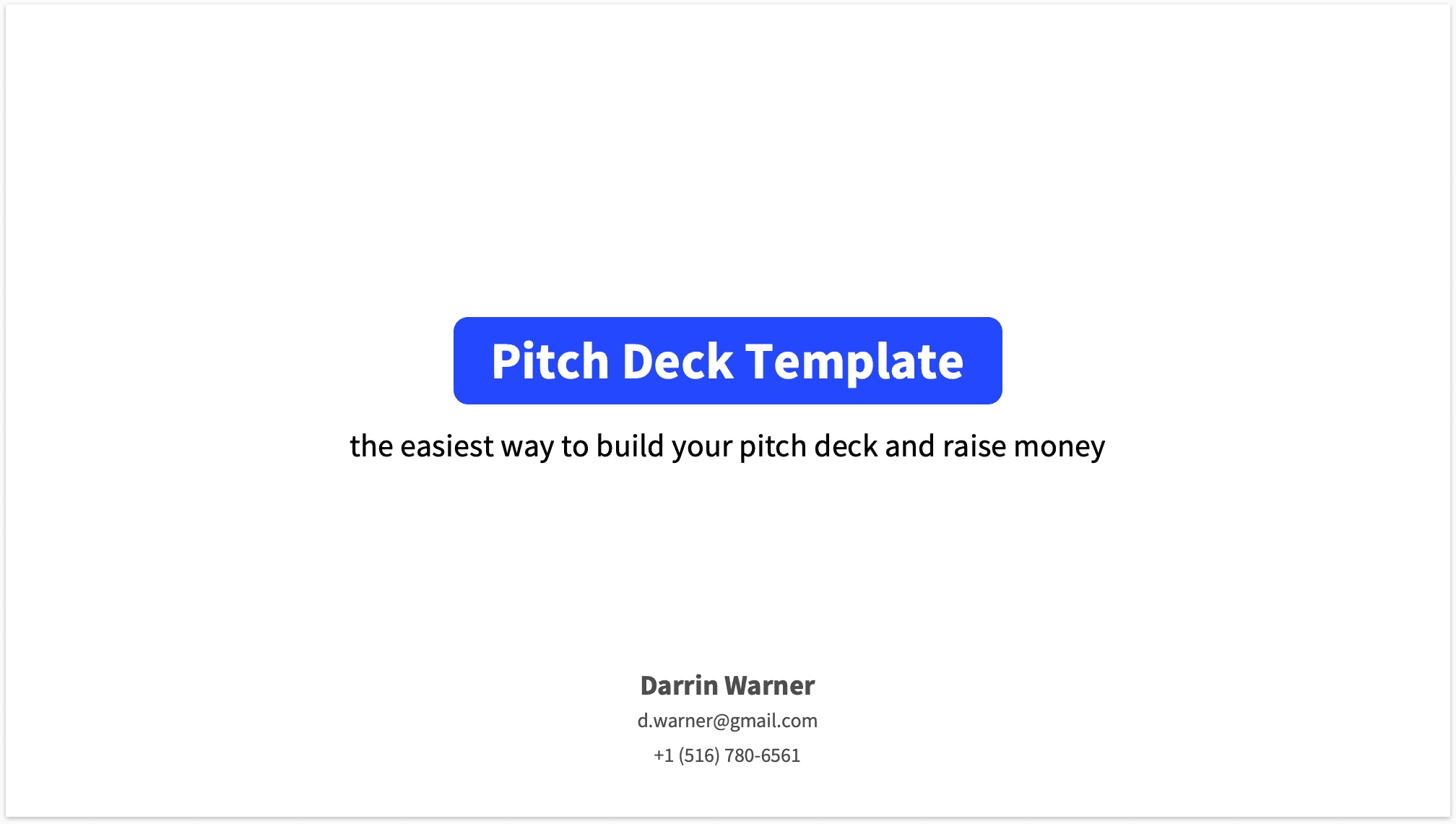 Pitch Deck Title Slide Howto Instructions